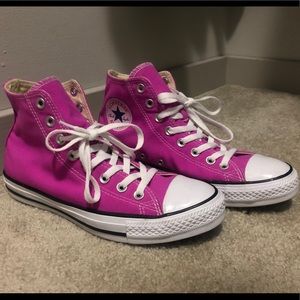 Never Worn Fucsia High Top Converse